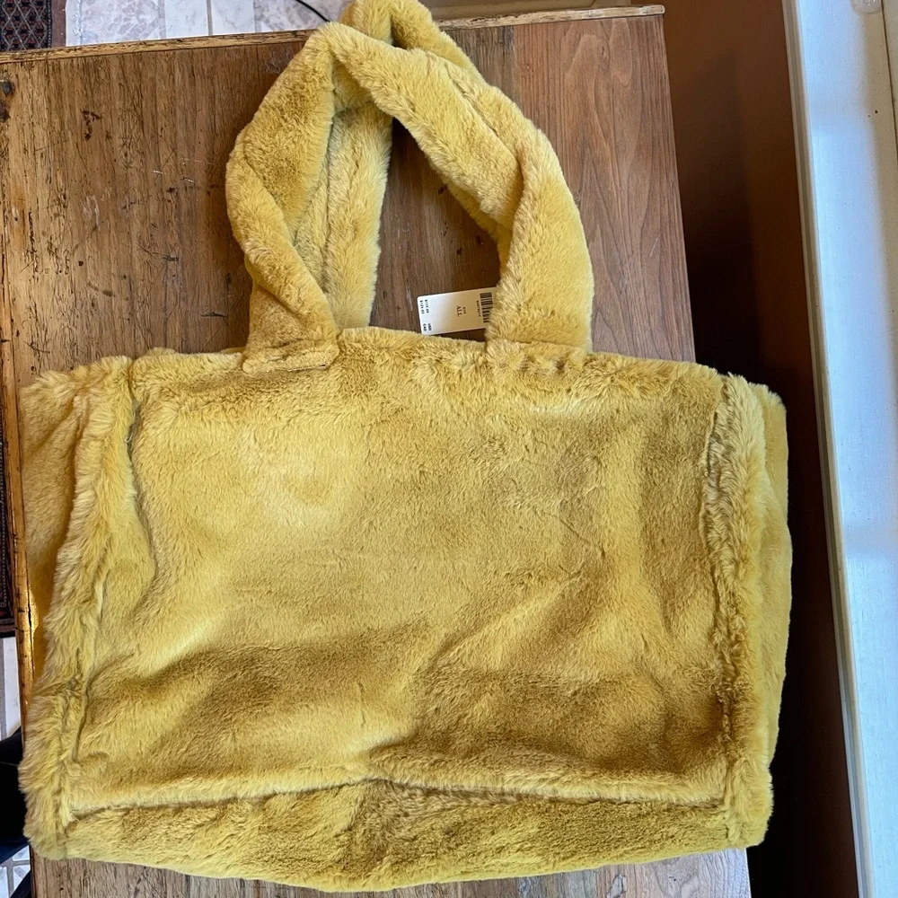Anthropologie Faux Fur NWT Tote bag; top rated and sold out @anthro - Picture 2 of 9